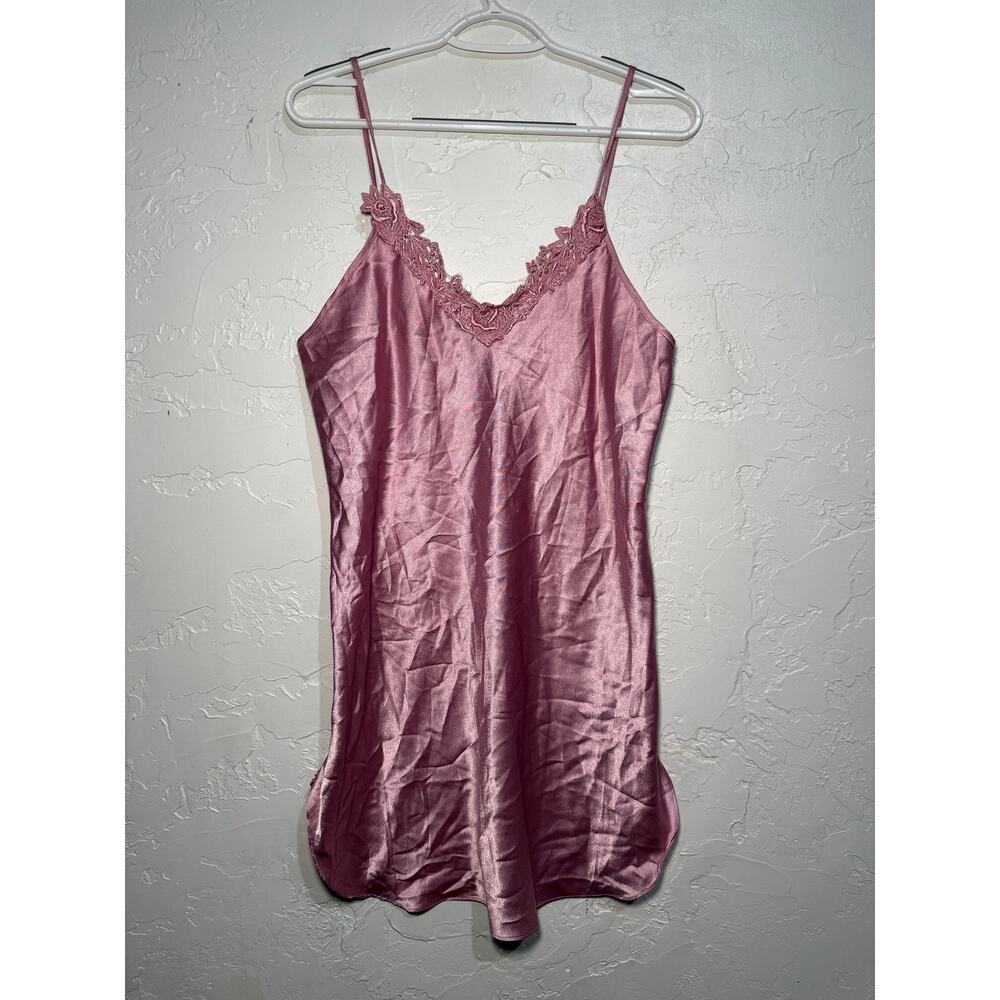 Intimate Affair vintage purple lace satin‎ slip dress womens medium romantic